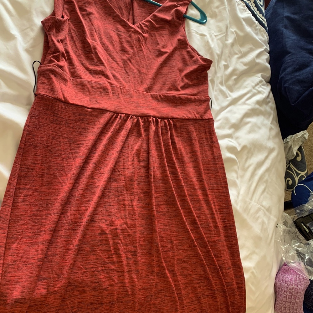 Burgundy and black dress